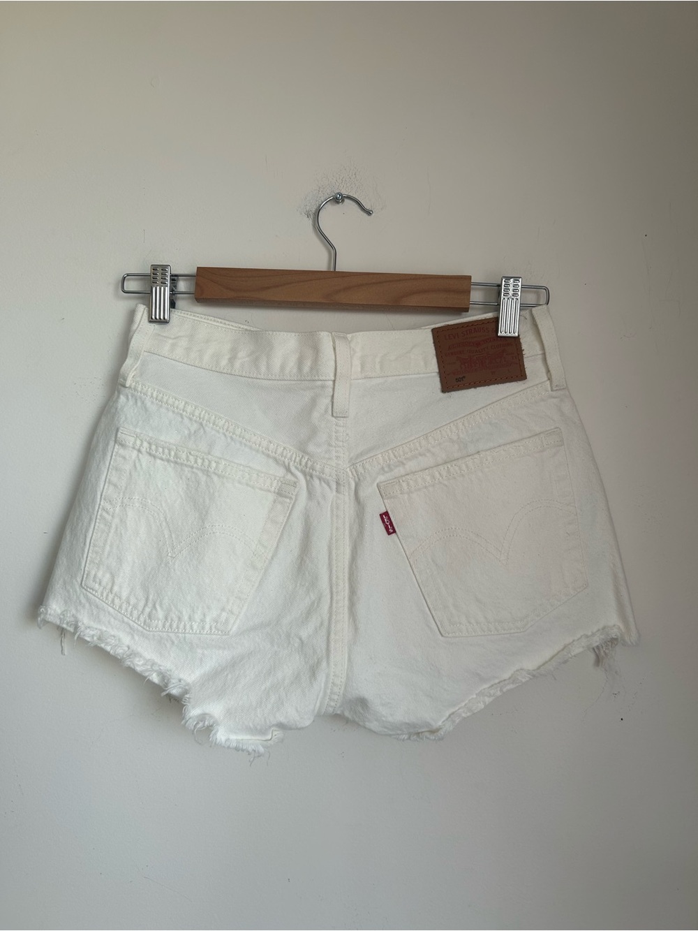 Levi's 501 Women's White Denim Cutoff Shorts